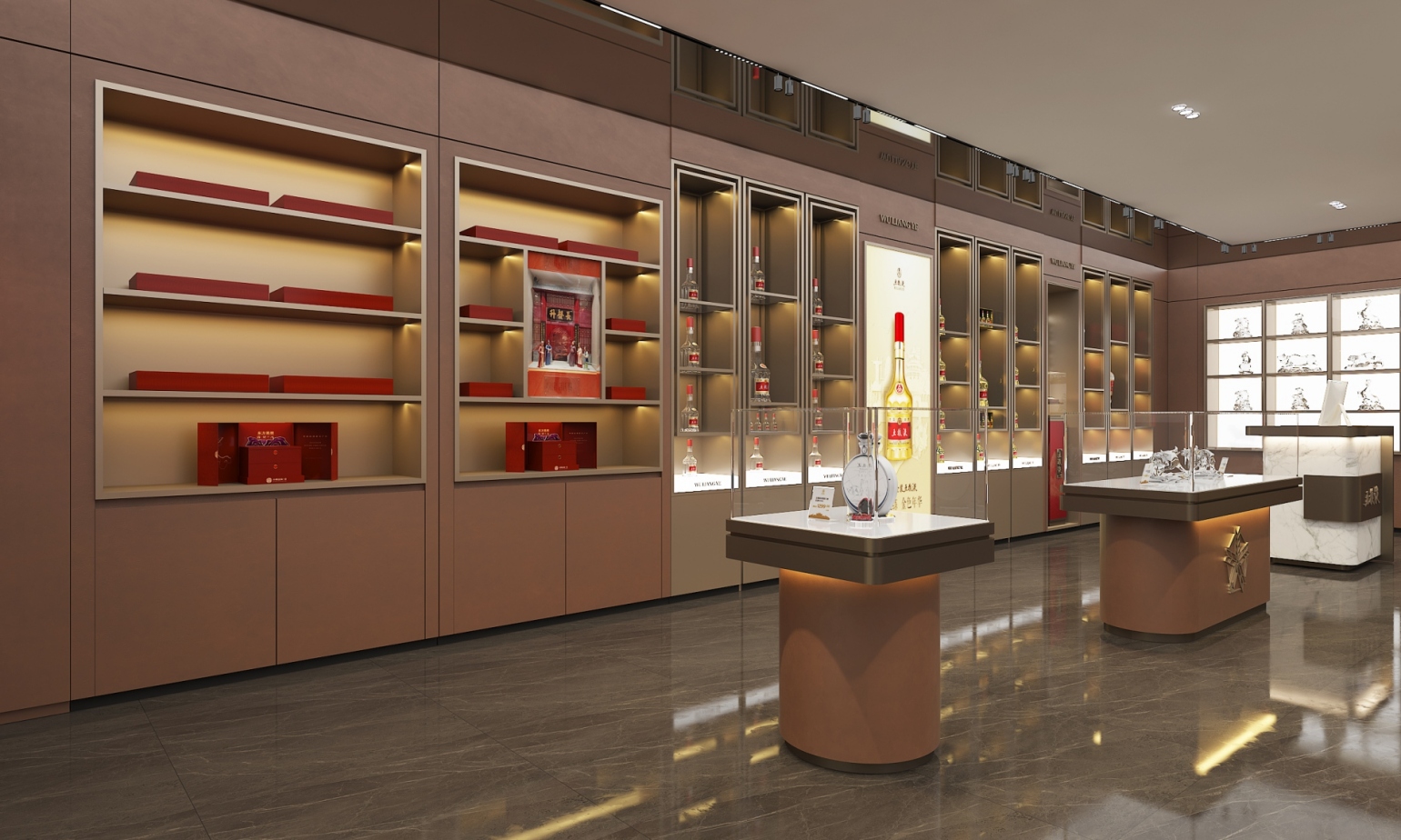 wuliangye wine shop display stand design (6)