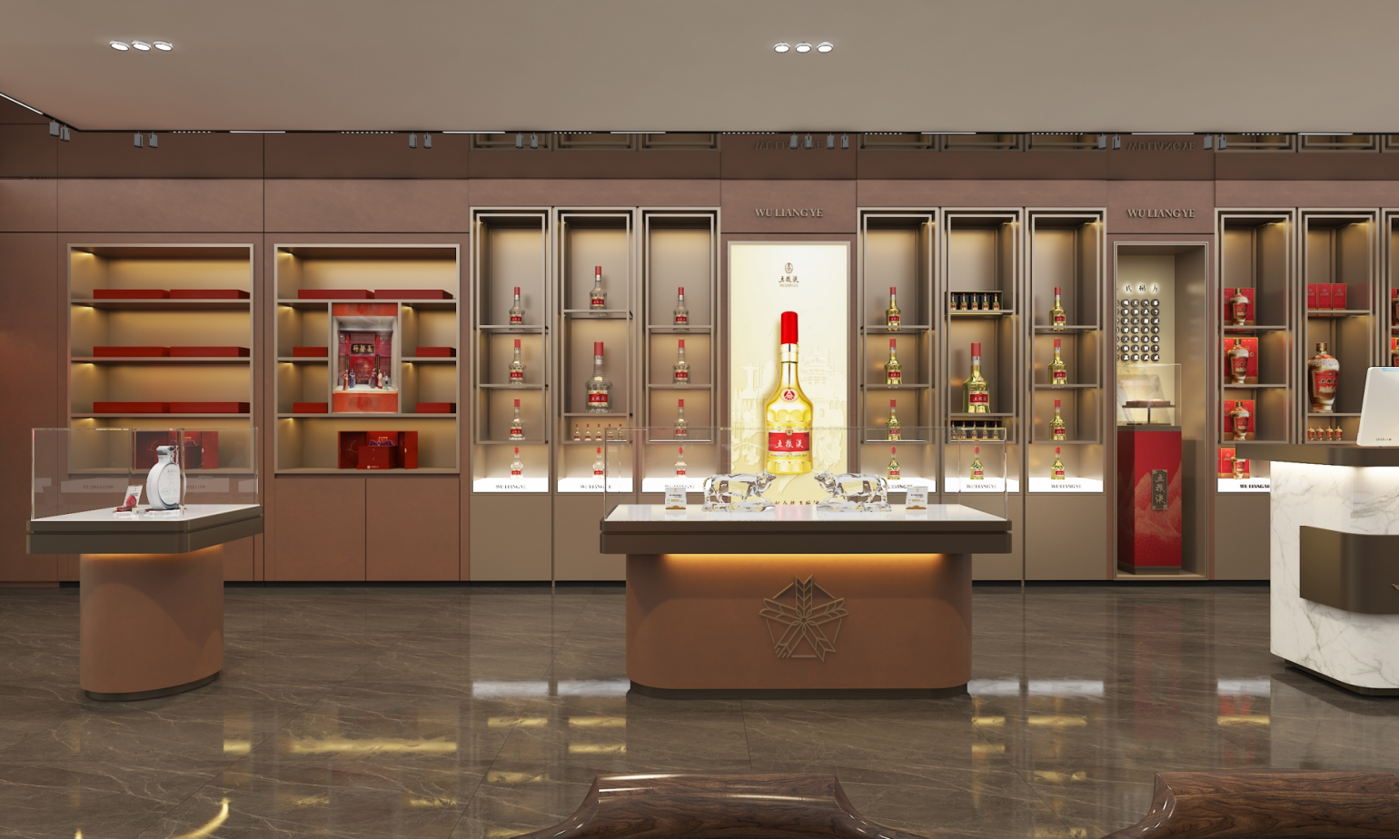 wuliangye wine shop display stand design (7)